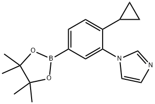 4-Cyclopropyl-3-(1H-imidazol-1-yl)phenylboronic acid pinacol ester 结构式