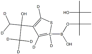 [4-(1-Hydroxy-1-methylethyl)thiophene-d8]-2-boronic acid pinacol ester Structure