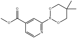 4-(Methoxycarbonyl)pyridine-2-boronic acid neopentylglycol ester 化学構造式