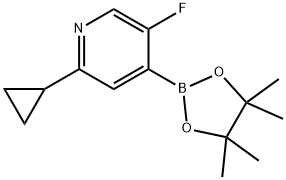 2-cyclopropyl-5-fluoro-4-(4,4,5,5-tetramethyl-1,3,2-dioxaborolan-2-yl)pyridine Struktur