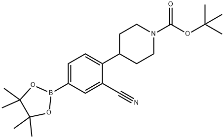 4-(N-Boc-Piperidin-4-yl)-3-cyanophenylboronic acid pinacol ester Structure