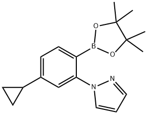 4-Cyclopropyl-2-(1H-pyrazol-1-yl)phenylboronic acid pinacol ester Struktur
