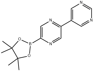 5-(5-(4,4,5,5-tetramethyl-1,3,2-dioxaborolan-2-yl)pyrazin-2-yl)pyrimidine Struktur
