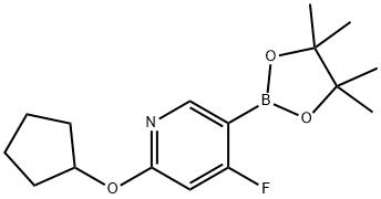 4-Fluoro-2-(cyclopentoxy)pyridine-5-boronic acid pinacol ester 化学構造式