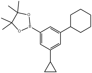 3-(Cyclopropyl)-5-(cyclohexyl)phenylboronic acid pinacol ester Struktur