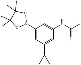 N-(3-Cyclopropyl-5-(4,4,5,5-tetramethyl-1,3,2-dioxaborolan-2-yl)phenyl)acetamide Structure