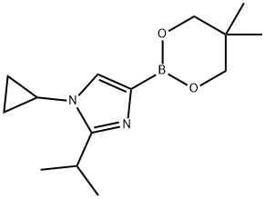 N-Cyclopropyl-2-(iso-propyl)imidazole-4-boronic acid neopentylglycol ester 结构式