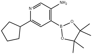 3-Amino-6-(cyclopentyl)pyridine-4-boronic acid pinacol ester Struktur
