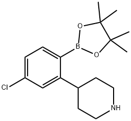 4-(5-chloro-2-(4,4,5,5-tetramethyl-1,3,2-dioxaborolan-2-yl)phenyl)piperidine Struktur