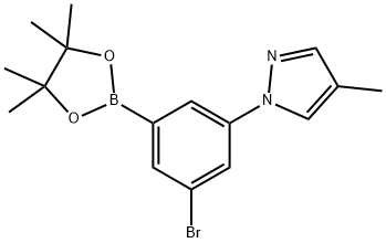 3-Bromo-5-(4-methyl-1H-pyrazol-1-yl)phenylboronic acid pinacol ester Struktur