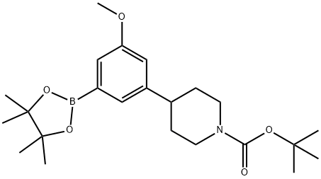 3-Methoxy-5-(N-Boc-piperidin-4-yl)phenylboronic acid pinacol ester 结构式