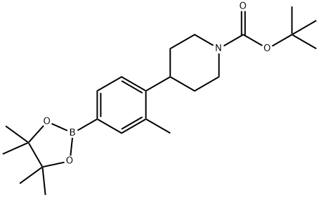 4-(N-Boc-Piperidin-4-yl)-3-methylphenylboronic acid pinacol ester 结构式