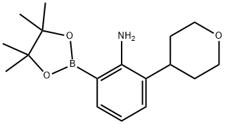 2-Amino-3-(oxan-4-yl)phenylboronic acid pinacol ester Structure