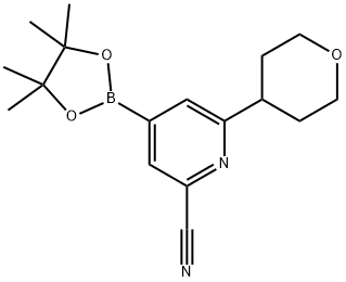 2-Cyano-6-(oxan-4-yl)pyridine-4-boronic acid pinacol ester,2223048-34-6,结构式
