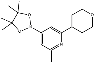 2-methyl-6-(tetrahydro-2H-pyran-4-yl)-4-(4,4,5,5-tetramethyl-1,3,2-dioxaborolan-2-yl)pyridine Structure