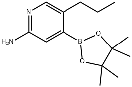 2-Amino-5-(n-propyl)pyridine-4-boronic acid pinacol ester Structure