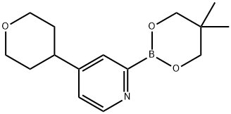 4-(Oxan-4-yl)pyridine-2-boronic acid neopentylglycol ester 化学構造式