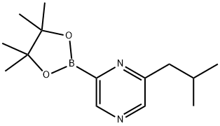2-isobutyl-6-(4,4,5,5-tetramethyl-1,3,2-dioxaborolan-2-yl)pyrazine 结构式