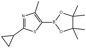 2-cyclopropyl-4-methyl-5-(4,4,5,5-tetramethyl-1,3,2-dioxaborolan-2-yl)thiazole,2223052-34-2,结构式