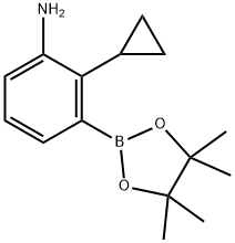 2-cyclopropyl-3-(4,4,5,5-tetramethyl-1,3,2-dioxaborolan-2-yl)aniline Structure