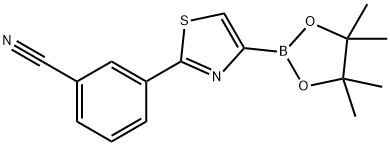 2-(3-Cyanophenyl)thiazole-4-boronic acid pinacol ester 化学構造式