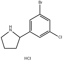 2-(3-bromo-5-chlorophenyl)pyrrolidine hydrochloride Structure