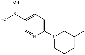 2-(3-Methylpiperidin-1-yl)pyridine-5-boronic acid 化学構造式