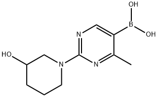 4-Methyl-2-(3-hydroxypiperidino)pyrimidine-5-boronic acid Structure
