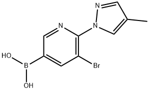 5-Bromo-6-(4-methyl-1H-pyrazol-1-yl)pyridine-3-boronic acid Structure