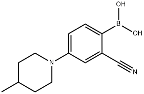 2-Cyano-4-(4-methylpiperidin-1-yl)phenylboronic acid 结构式