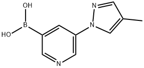 5-(4-Methyl-1H-pyrazol-1-yl)pyridine-3-boronic acid,2225156-02-3,结构式