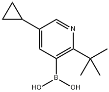 2-(tert-Butyl)-5-(cyclopropyl)pyridine-3-boronic acid 化学構造式