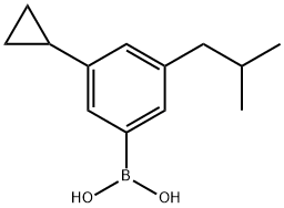 3-(Cyclopropyl)-5-(iso-butyl)phenylboronic acid Structure