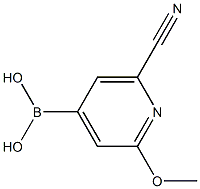 2-Methoxy-6-cyanopyridine-4-boronic acid 化学構造式