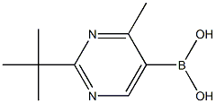 4-Methyl-2-(tert-butyl)pyrimidine-5-boronic acid, 2225172-32-5, 结构式