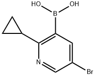 5-Bromo-2-(cyclopropyl)pyridine-3-boronic acid 化学構造式