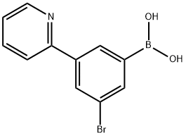 3-(Pyridin-2-yl)-5-bromophenylboronic acid, 2225175-47-1, 结构式