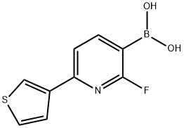 2-Fluoro-6-(3-thienyl)pyridine-3-boronic acid Structure