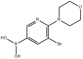5-Bromo-6-(morpholino)pyridine-3-boronic acid Structure