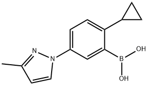 2-Cyclopropyl-5-(3-methyl-1H-pyrazol-1-yl)phenylboronic acid 结构式