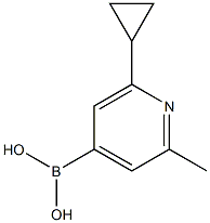 2-Methyl-6-(cyclopropyl)pyridine-4-boronic acid 化学構造式