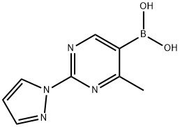 4-Methyl-2-(1H-pyrazol-1-yl)pyrimidine-5-boronic acid 结构式