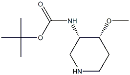 N-[(3R,4S)-4-甲氧基哌啶-3-基]氨基甲酸叔丁酯 结构式