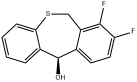 (R)-7,8-difluoro-6,11-dihydrodibenzo[b,e]thiepin-11-ol 化学構造式