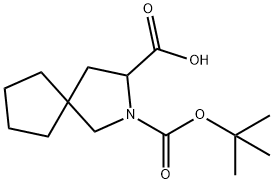 2-[(tert-butoxy)carbonyl]-2-azaspiro[4.4]nonane-3-carboxylic acid Struktur