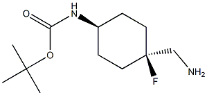tert-butyl N-[cis-4-(aminomethyl)-4-fluorocyclohexyl]carbamate,2231665-19-1,结构式