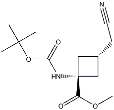 methyl trans-1-{[(tert-butoxy)carbonyl]amino}-3-(cyanomethyl)cyclobutane-1-carboxylate|