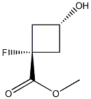 methyl trans-1-fluoro-3-hydroxycyclobutane-1-carboxylate Struktur