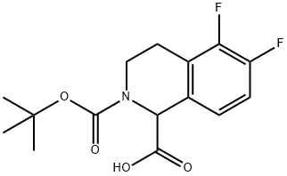 2-[(叔-丁氧基)羰基]-5,6-二氟-1,2,3,4-四氢异喹啉-1-甲酸, 2241138-04-3, 结构式