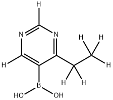 (4-(ethyl-d5)pyrimidin-5-yl-2,6-d2)boronic acid Struktur
